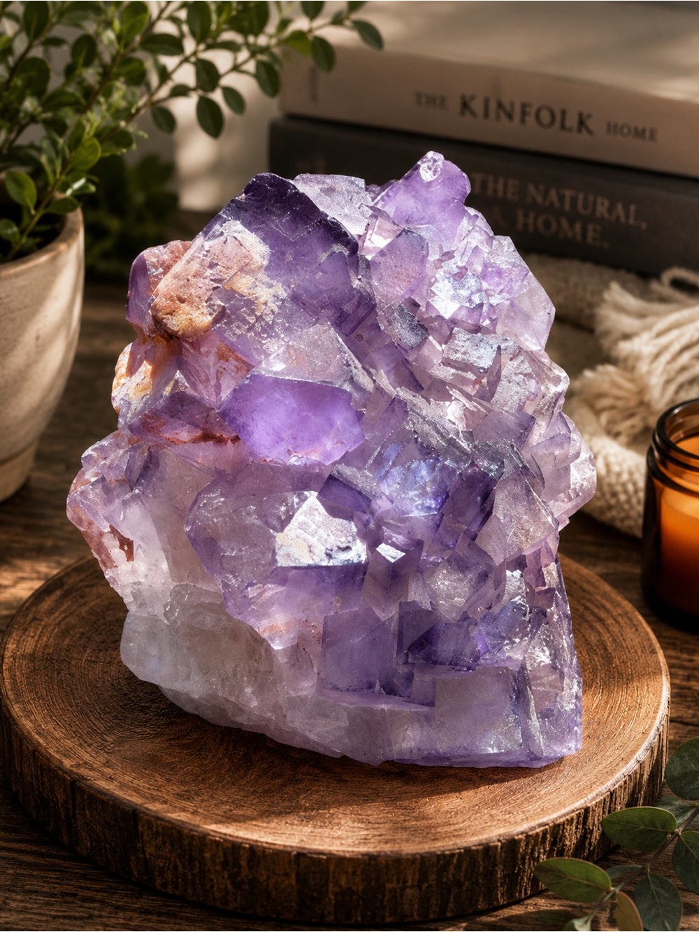 Purple Fluorite Crystal Cluster - Natural Display Piece